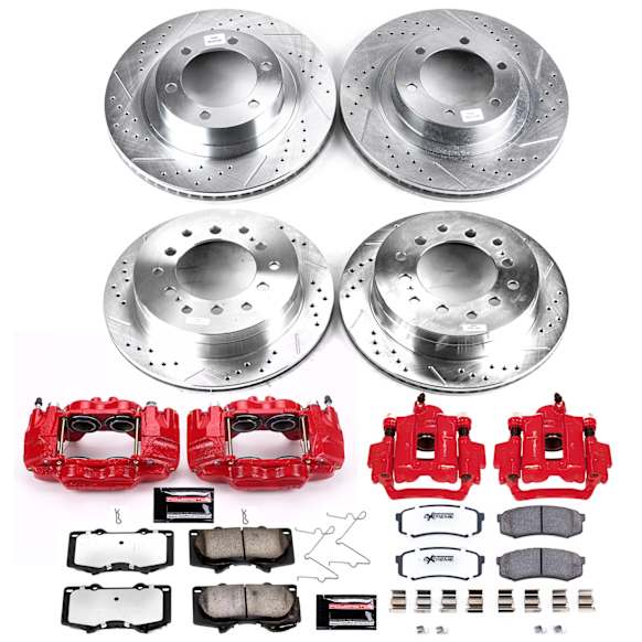 2005 Lexus GX470 - 6-Piece Kit Front and Rear, Brake Disc and Caliper Kit, Red Powdercoat Caliper, Carbon Fiber Ceramic, 6 Lugs, Z36 Extreme Truck And Tow