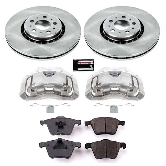 2004 Volvo XC90 - 3-Piece Kit Front, Brake Disc and Caliper Kit, Models with 336mm front rotors, Natural Caliper, Ceramic, 5 Lugs, Z17 OE Replacement