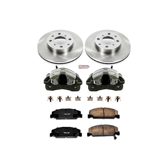 2000 Honda Civic - 2-Wheel Set Front, Brake Disc and Caliper Kit, Natural Caliper, Ceramic, 4 Lugs, Z17 OE Replacement