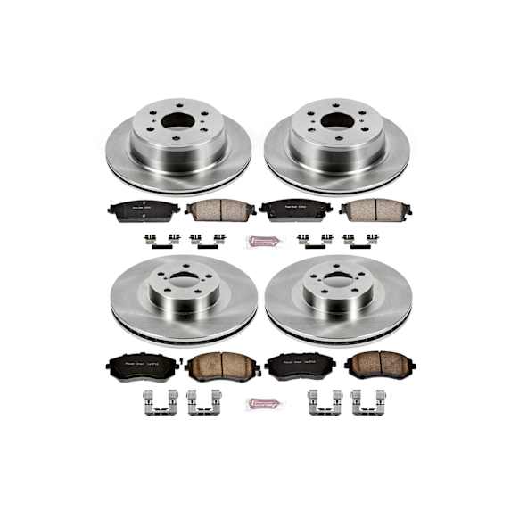2003 Subaru Baja - Front and Rear Brake Disc and Pad Kit, Plain Surface, 5 Lugs, 290 mm, Ceramic, Z17 OE Replacement