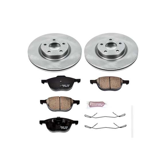 2013 Volvo C30 - Front Brake Disc and Pad Kit, Plain Surface, 5 Lugs, 11.81 in., Ceramic, Models with 300mm front rotors, OE Replacement