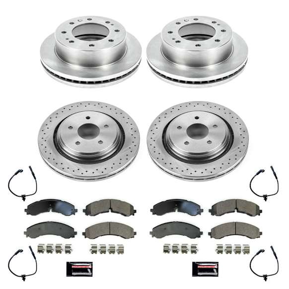 2024 Chevrolet Silverado 3500 HD - Front and Rear Brake Disc and Pad Kit, Plain Surface, 8 Lugs, 355 mm, Ceramic, SRW, 6.6L 8Cyl, Z17 OE Replacement