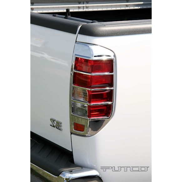 2005 Nissan Frontier - Tail Light Cover - Chrome, Plastic, Cutouts, Direct Fit, Sold individually