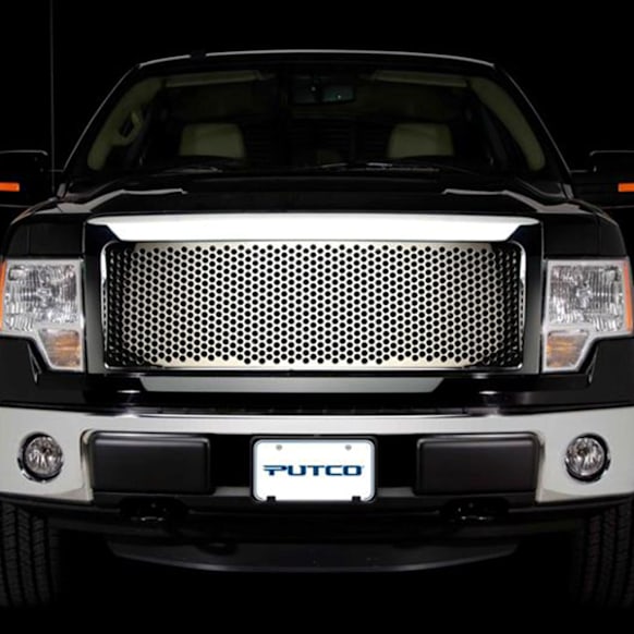 2010 Ford F-150 - Grille, Silver, Bar Style; Punch Pattern; Cut To Fit Design