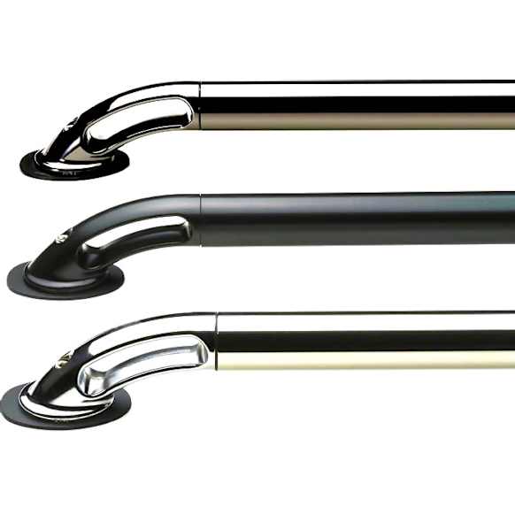 1973 GMC C15/C1500 Pickup - Bed Rails, 96.0,  in. Bed, Fleetside, With Toolbox, Polished, Stainless Steel, Set of 2
