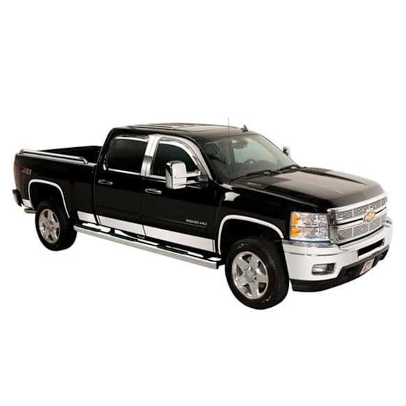 9751311 Rocker Panel Trim, Chrome, Stainless Steel, Sold individually, Extended Crew Cab Pickup