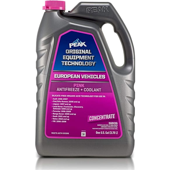 PEP0B3 PEAK ORIGINAL EQUIPMENT TECHNOLOGY Concentrate Antifreeze + Coolant for European Vehicles - PINK - 1 Gal.