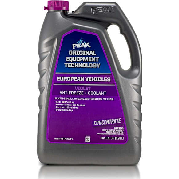 PEV0B3 PEAK ORIGINAL EQUIPMENT TECHNOLOGY Concentrate Antifreeze + Coolant for European Vehicles - VIOLET - 1 Gal.