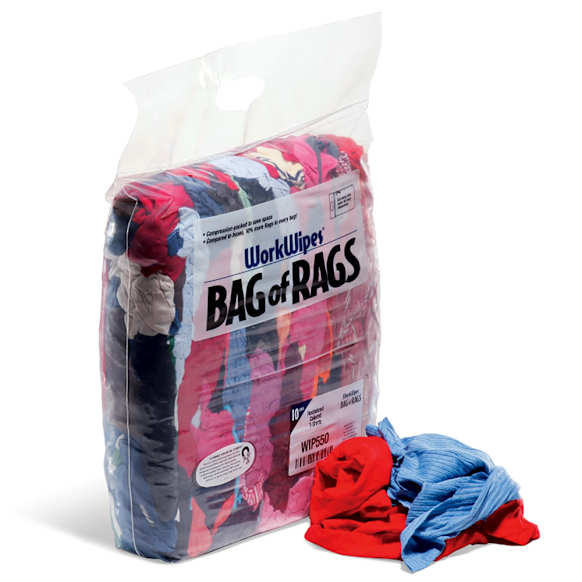 Shop Rag / Towel PIG WorkWipes Reclaimed Colored T-Shirts (10 lb Compressed Bag) - Replaces OE Number WIP550