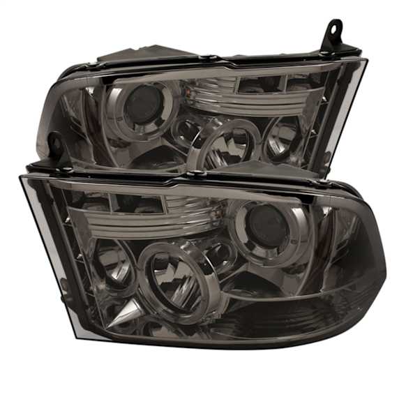 2015 Ram 2500 - Driver and Passenger Side Halogen Headlight, With bulb(s),  Model Only, Does Not Fit Models With Factory Projector s and LED Daytime Running Light, Smoked Lens, Chrome Interior, Signature Series