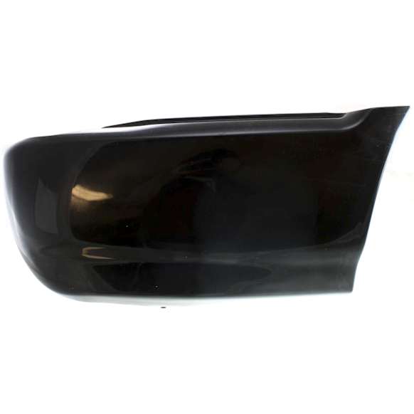 Rear, Passenger Side Bumper End, Gloss Black Plastic