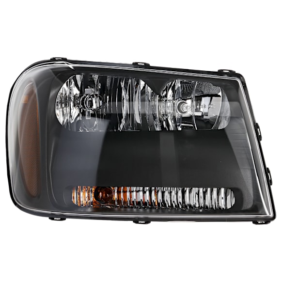 Passenger Side Headlight, with Bulb, Halogen, LT Model, Clear Lens, Black Interior, CAPA Certified