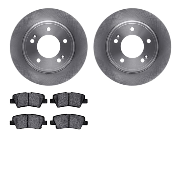 WFWN1-21036 Rear Brake Disc and Pad Kit, Plain Surface Ceramic R1 eLINE Silver Rotors with Ceramic Pads Series