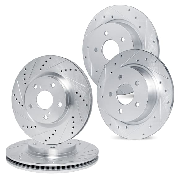 2024 Nissan Altima - Front and Rear Brake Disc, Cross-drilled and Slotted, 2.5L 4Cyl, eLINE Black Series