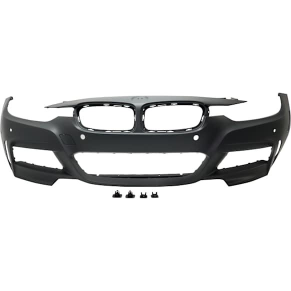 Front Primed Bumper Cover, For Models With M Sport Package, Park Distance Control Holes and Reflector Holes, Without Headlight Washer Holes, Park Assist Holes and Surround View Camera Holes