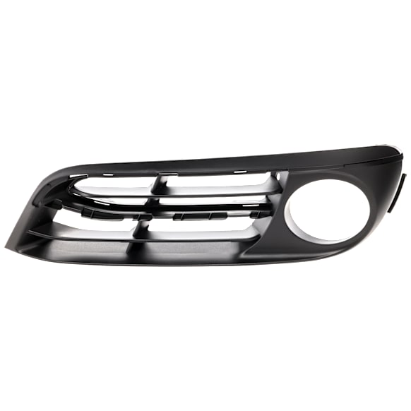 Front, Driver Side Fog Light Trim, Textured Black, Side Bumper Grille, Base Model, For Models With Luxury and Modern Line, Without M Package