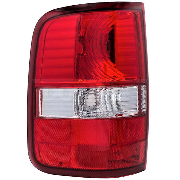 1590326 Driver Side Halogen Tail Light, Without bulb(s), Clear & Red Lens, Stepside
