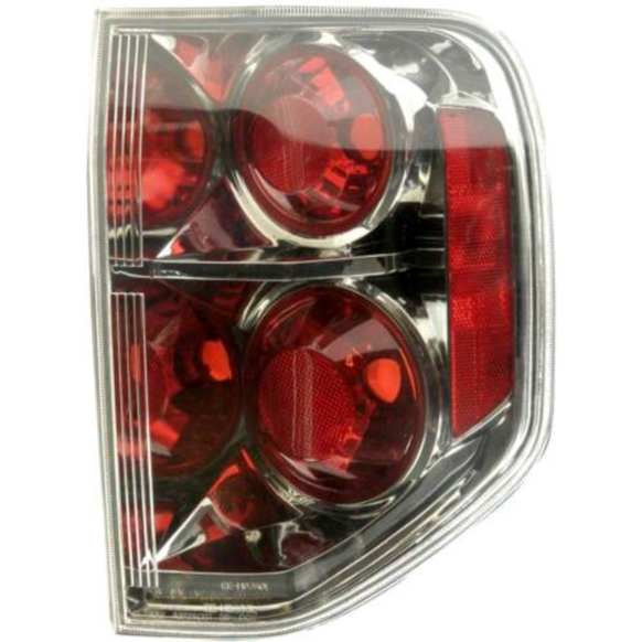 1611187 Passenger Side Halogen Tail Light, Without bulb(s), Clear & Red Lens