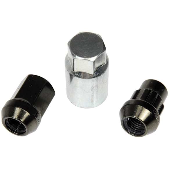 713-375Z AutoGrade Series Lug Nut - Black Chrome, Carbon Steel, Acorn, M12-1.50 Direct Fit, Set of 16
