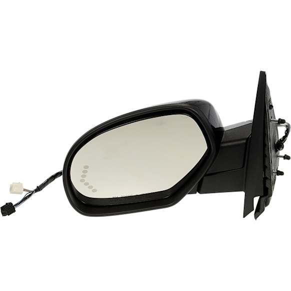 955-1013 Driver Side Mirror, Power Adjust, Heated, Manual Folding, Black, In-glass Signal Light, No Memory, With Puddle Light, No Auto-Dimming, No Blind Spot Feature