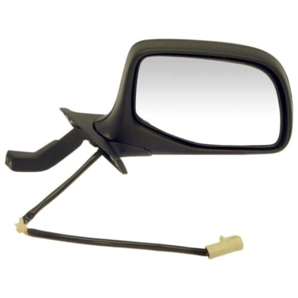 955-266 Passenger Side Mirror, Power Adjust, Non-Heated, Manual Folding, Black and Chrome, No Signal Light, Without Memory Recall, No Puddle Light, No Auto-Dimming, No Blind Spot Feature