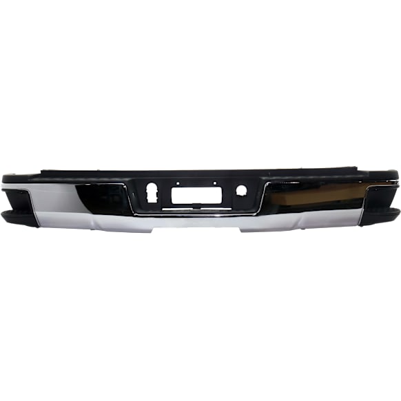 Chrome Step Bumper, Face Bar and Pads, With Corner Step , Without Hitch Draw Bar