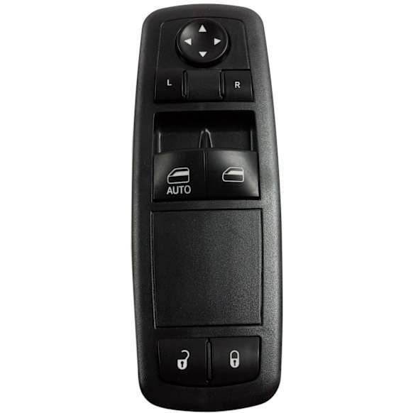 2010 Chrysler Town & Country - Front, Driver Side Window Switch, with Power Rear Windows, with Power Folding Mirrors, Black
