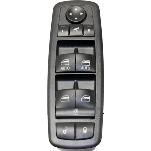 Front, Driver Side Window Switch, Black, 11-Button, With Power Mirrors, With Power Folding