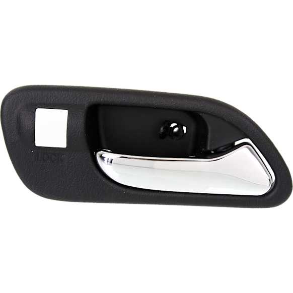 2004 Acura MDX - Front, Passenger Side Chrome Lever with Black Bezel Interior Door Handle, With Door Lock Hole, For Models Without Power Seat Memory