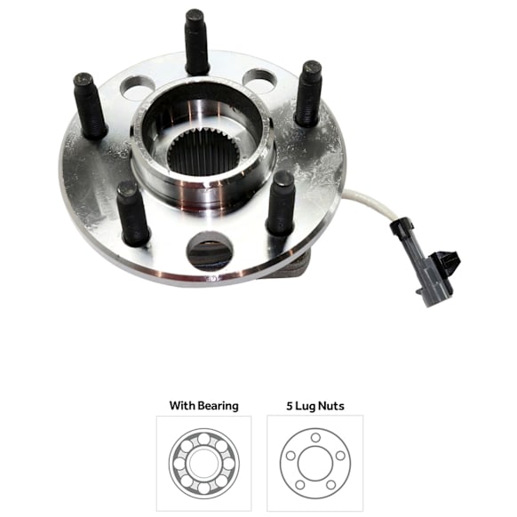 2006-2011 Buick Lucerne - Front, Driver or Passenger Side Wheel Hub, with Bearing, with Sensor
