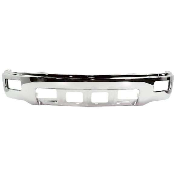 Front Bumper, Chrome, With Fog Light Holes, Without Parking Aid Sensor Holes, Without Mounting Brackets