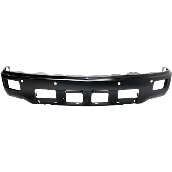 Front Bumper, Powdercoated Black, With Fog Light Holes, With Parking Aid Sensor Holes, Without Mounting Brackets