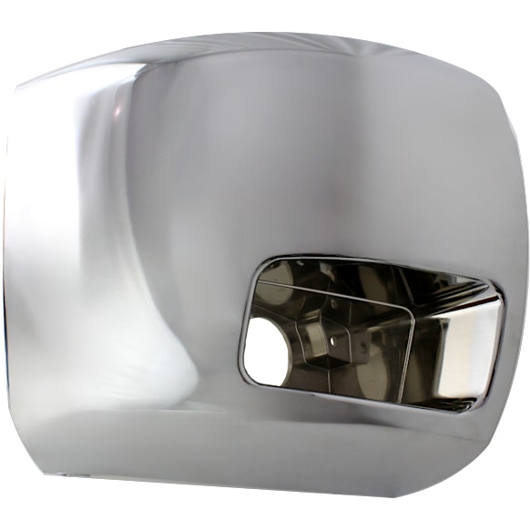 Front, Passenger Side Bumper End, Chrome Plastic