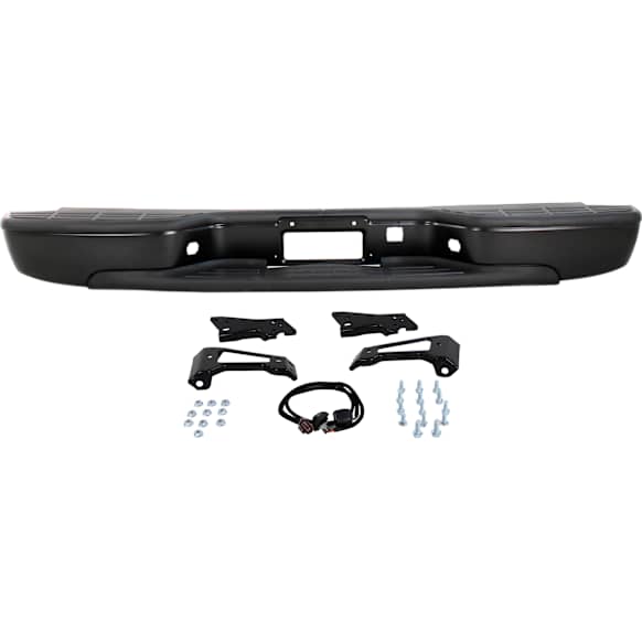 2002 GMC Sierra 1500 Base - Step Bumper, Fleetside, Powdercoated Black, Face Bar and Pads, With mounting bracket(s)