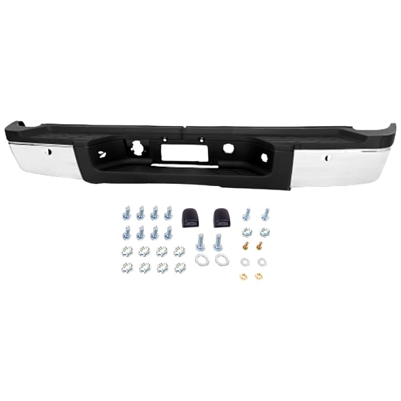 2014 GMC Sierra 2500 HD WT - Step Bumper, For Models With Single Rear Wheels, With Rear Object Sensor, Chrome, Face Bar and Pads, Without mounting bracket(s)