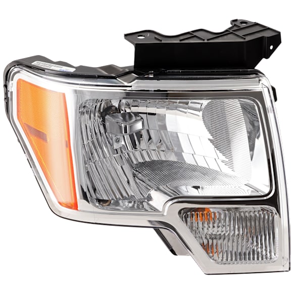 Passenger Side Headlight, with Bulb, Halogen, Chrome Trim