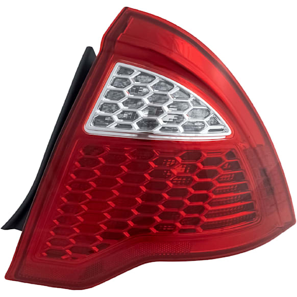 2010-2012 Ford Fusion - Passenger Side Tail Light, without Bulb, Halogen, Clear and Red Lens