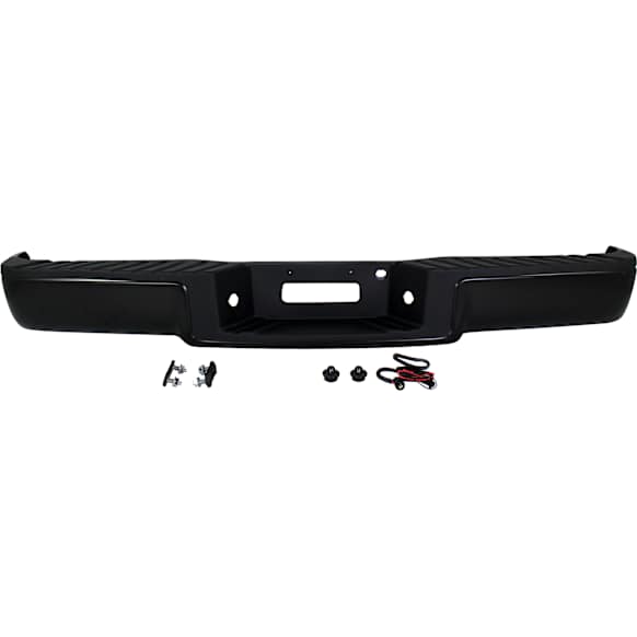 2006 Ford F-150 - Step Bumper, For Models Without Rear Object Sensor Holes, Powdercoated Black, Face Bar and Pads, Without mounting bracket(s)