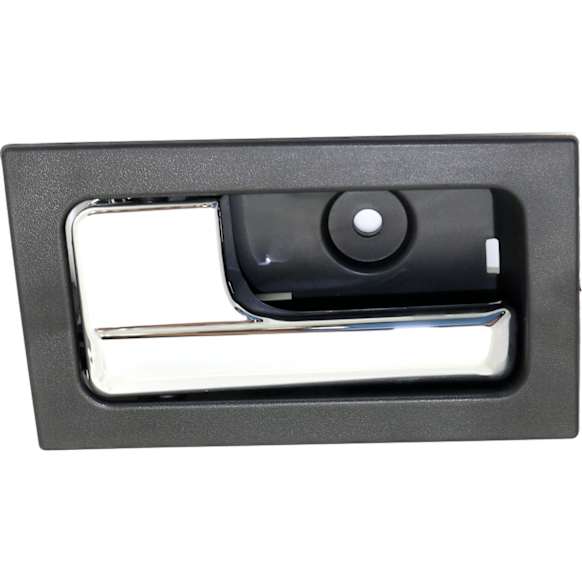 2009-2014 Ford F-150 - Front or Rear, Driver Side Interior Door Handle, Black Bezel with Chrome Lever, With Door Lock Button