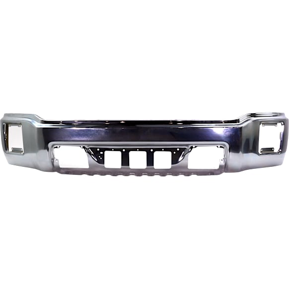 Front Bumper, Chrome, Without Mounting Brackets, Without Parking Aid Sensor Holes