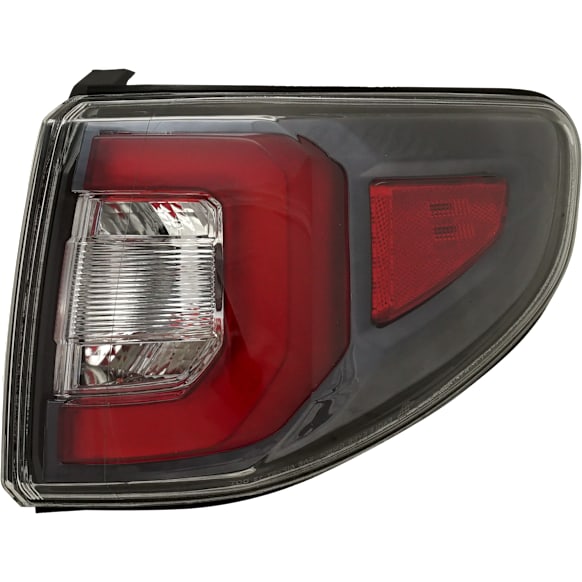 Passenger Side, Outer Tail Light, with Bulb, LED, Clear and Red Lens