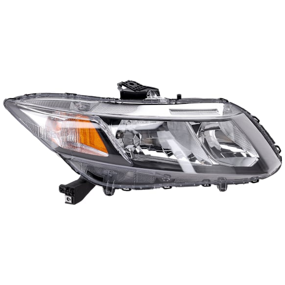 2013-2015 Honda Civic - Passenger Side Headlight, with Bulb, Halogen, Clear Lens