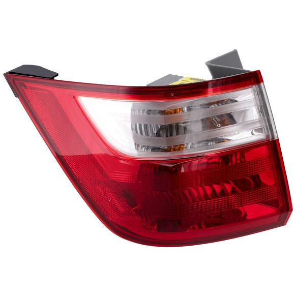 2011-2013 Honda Odyssey - Driver Side, Outer Tail Light, with Bulb, Halogen, Clear and Red Lens