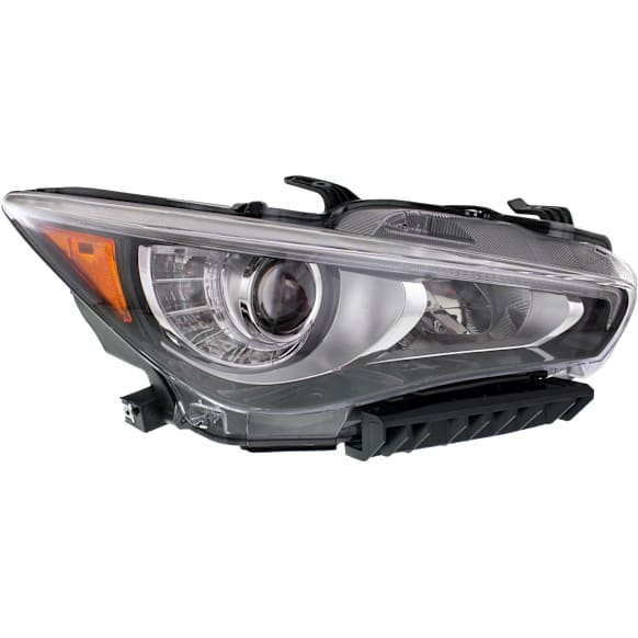 2014-2017 Infiniti Q50 - Passenger Side Headlight, with Bulb, LED, without Adaptive Frontlighting System, CAPA Certified
