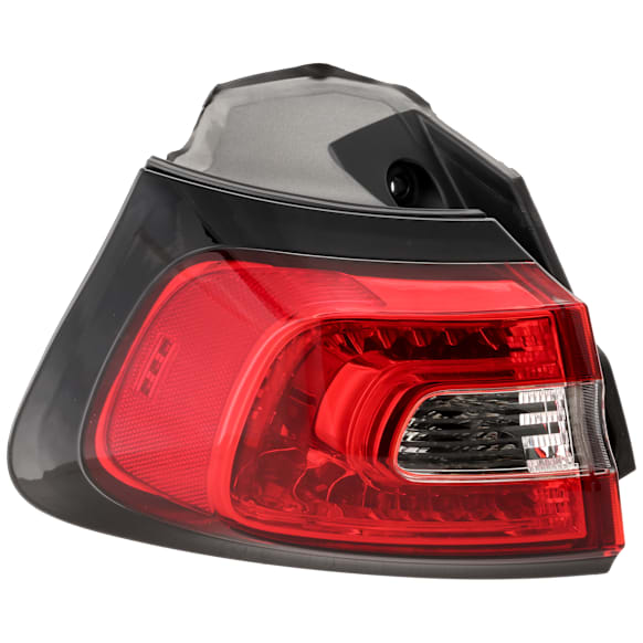 Driver Side, Outer Tail Light, with Bulb, Halogen, Clear and Red Lens