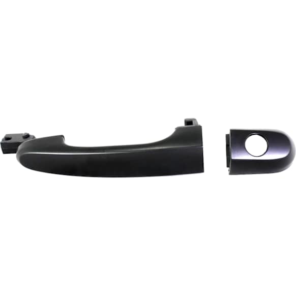 Front, Driver Side Exterior Door Handle, Smooth Black, With Key Hole, With Cap