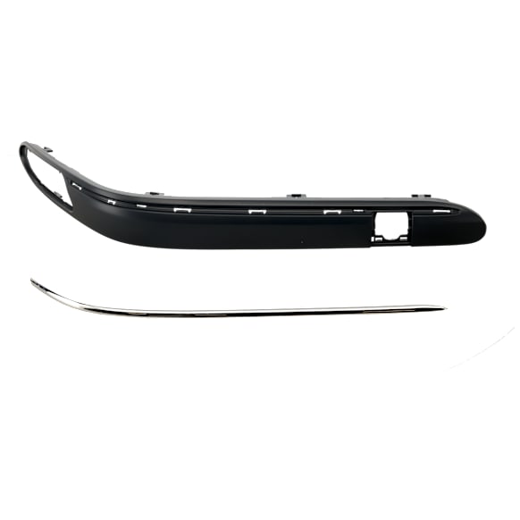 Front, Passenger Side Bumper Trim, Primed, Without Parking Aid Sensor Holes