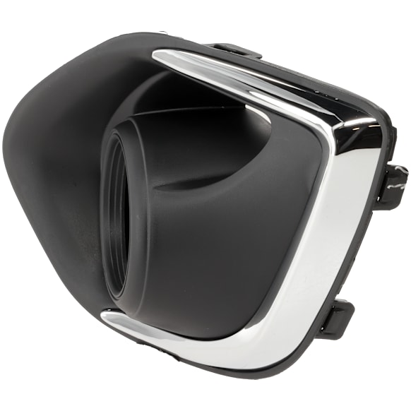 Front, Driver Side Fog Light Trim, Black and Chrome