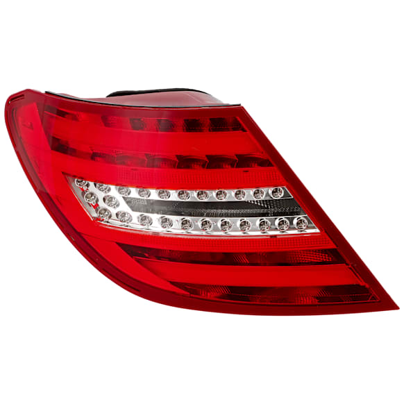2012-2015 Mercedes Benz C250 - Driver Side Tail Light, with Bulb, LED, Clear and Red Lens, 12-15 Coupe/12-14 Sedan