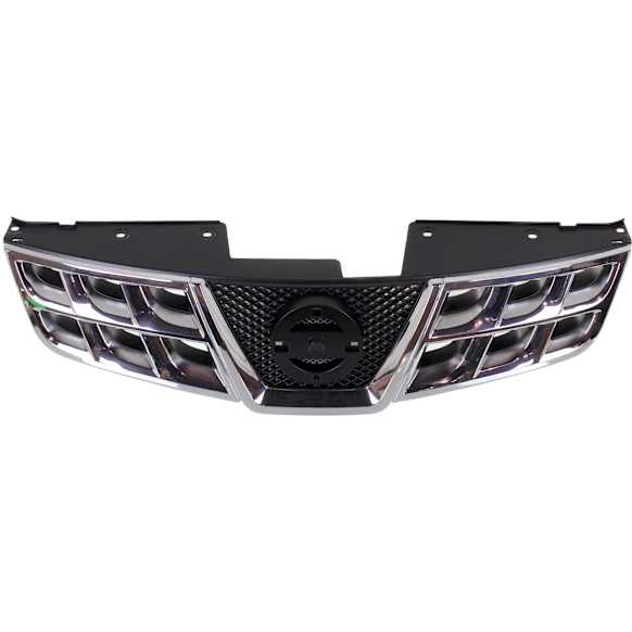 2015 Nissan Rogue Select S - Grille, Chrome Shell with Black Insert, For Models Without Front View Camera